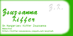 zsuzsanna kiffer business card